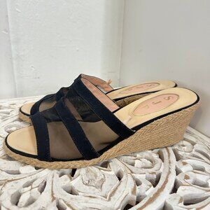 SJP Sarah Jessica Parker mesh espadrille wedge sandals